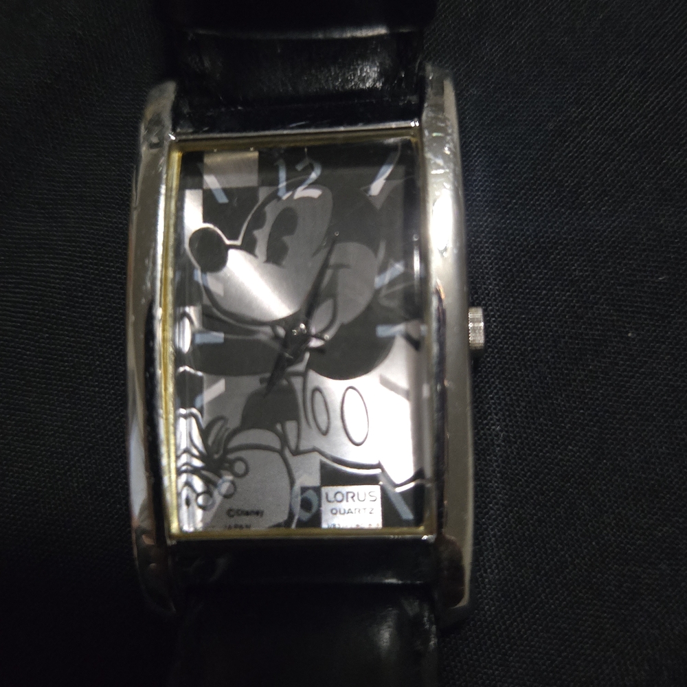 Black and Silver Mickey Mouse Watch